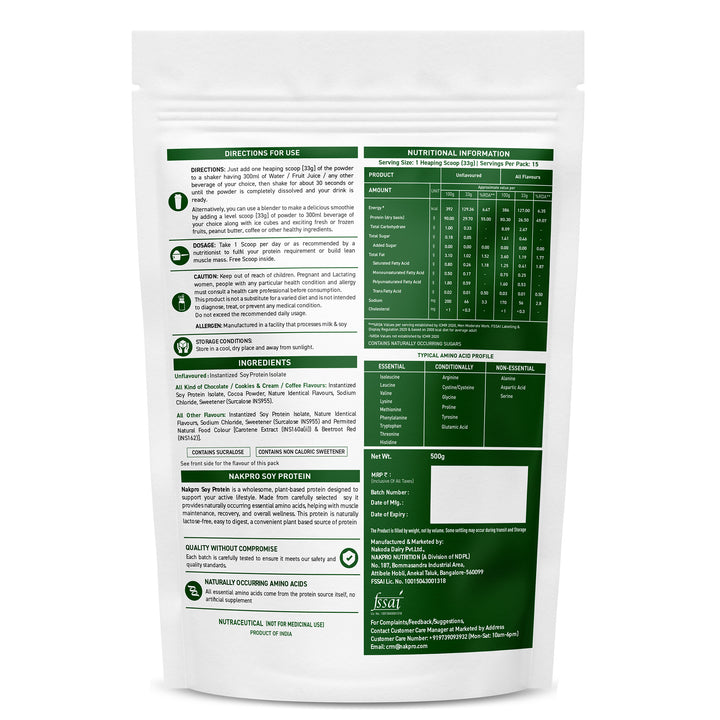 Nakpro Soy Protein Isolate | 80g Protein | Plant based Protein