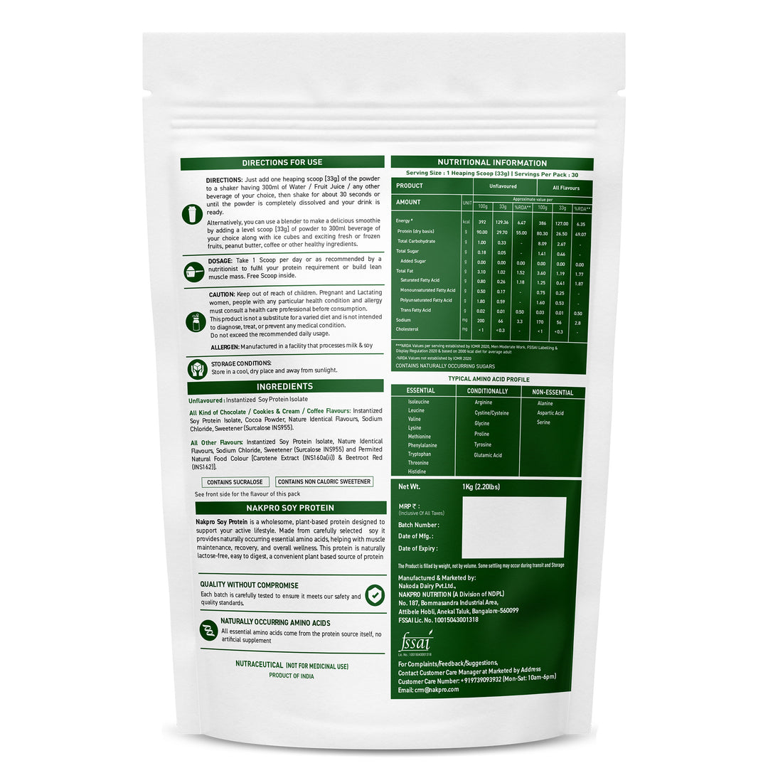 Nakpro Soy Protein Isolate | 80g Protein | Plant based Protein