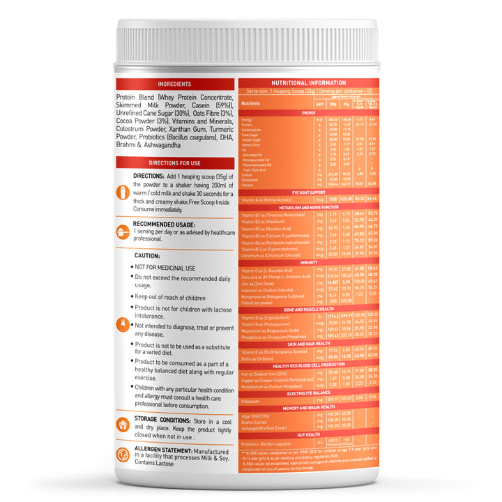 NAKPRO GEN-NXT Protein Shake Mix | 14g Protein, DHA, Vitamins & Minerals