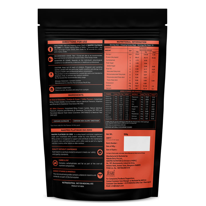 Nakpro Platinum ISO Zero Whey Protein Isolate | 89g Protein