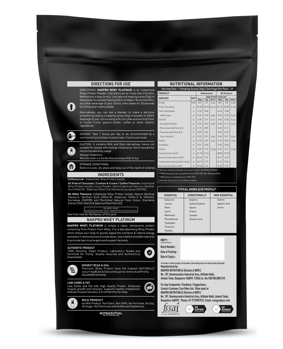 Platinum 100% Whey Protein Isolate