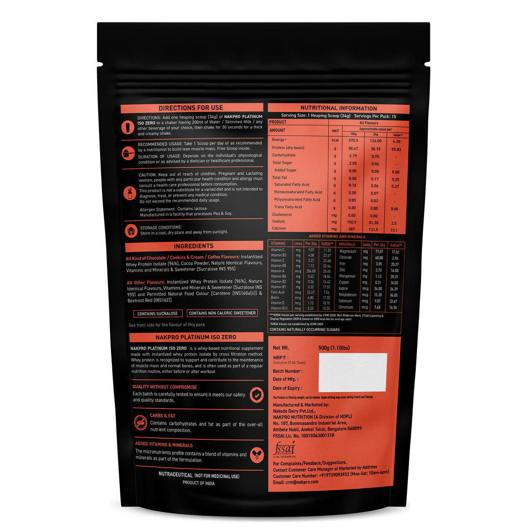 Nakpro Platinum ISO Zero Whey Protein Isolate | 89g Protein