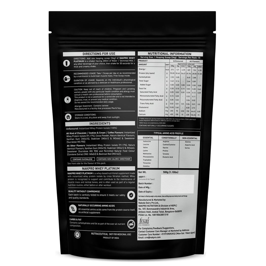 Nakpro Platinum 100% Whey Protein Isolate | 82g Protein | Trustified Certified