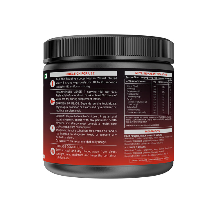 Nakpro Micronized Creatine Monohydrate | Maintenance and Support muscle | Trustified Certified