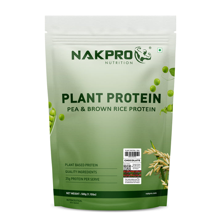 Nakpro Plant Protein Powder | 70g Protein | Pea & Brown Rice Protein Blend | Trustified Certified