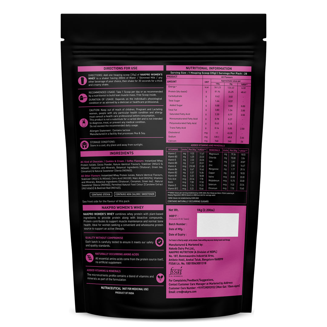 Nakpro Women’s Whey Protein Isolate | 75g Protein | With Biotin & Herbal Extracts