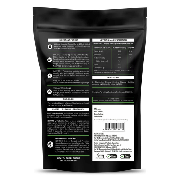 NAKPRO L-GLUTAMINE POWDER