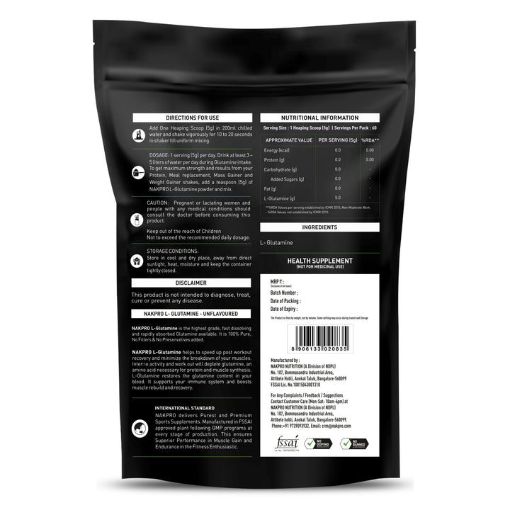 L-Glutamine | Essential Amino Acid (Unflavoured)