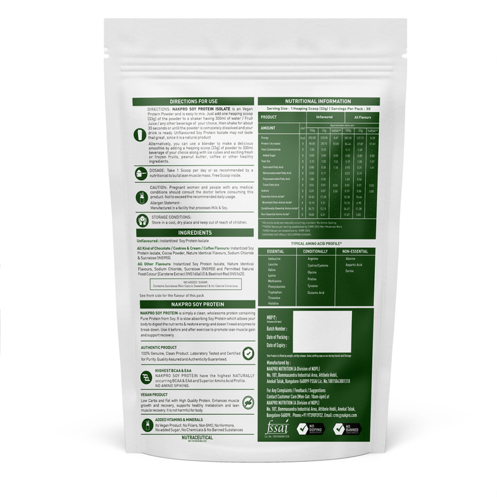 Nakpro Vegan Platinum Soy Protein Isolate (Unflavoured)