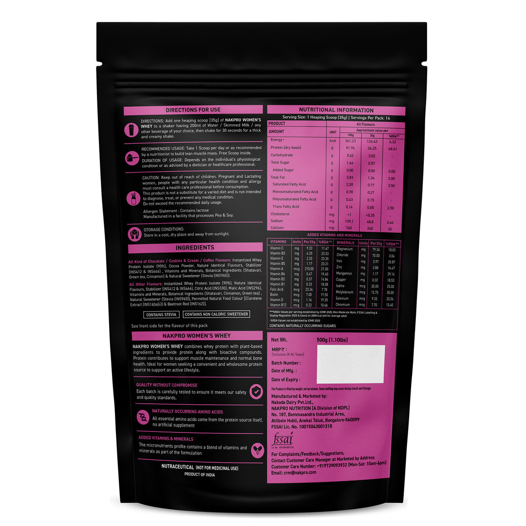 Nakpro Women’s Whey Protein Isolate | 75g Protein | With Biotin & Herbal Extracts