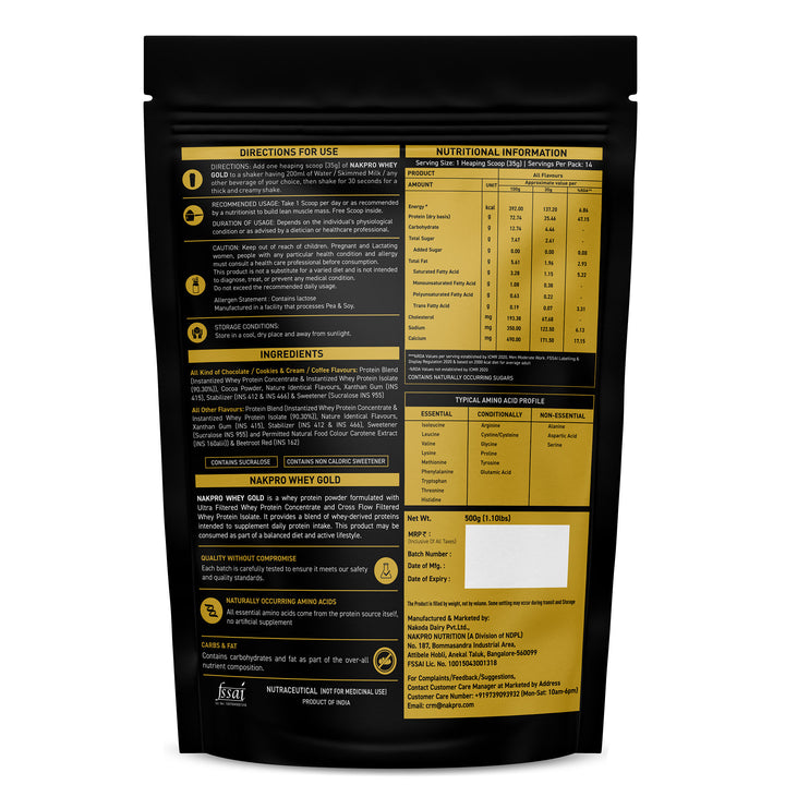 Nakpro Whey Gold Whey Protein Blend | 73g Protein | Whey Isolate & Concentrate Blend