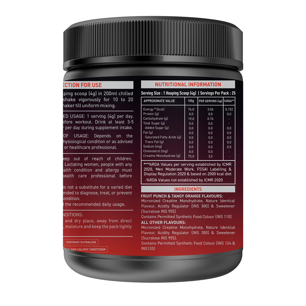Nakpro Micronized Creatine Monohydrate | Maintenance and Support muscle | Trustified Certified