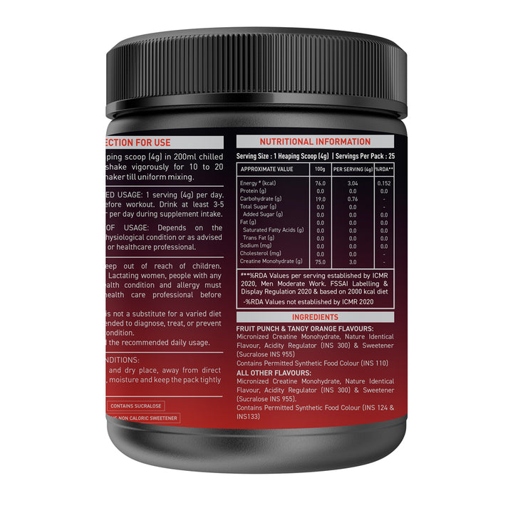 Nakpro Micronized Creatine Monohydrate | Maintenance and Support muscle | Trustified Certified