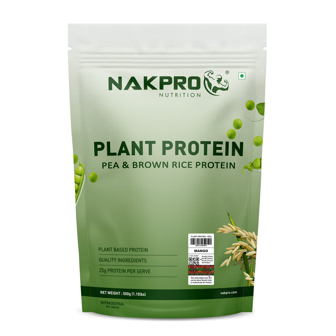 Nakpro Plant Protein Powder | 70g Protein | Pea & Brown Rice Protein Blend | Trustified Certified