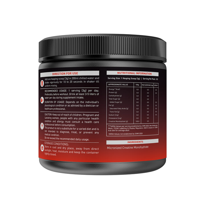 Nakpro Micronized Creatine Monohydrate | Maintenance and Support muscle | Trustified Certified