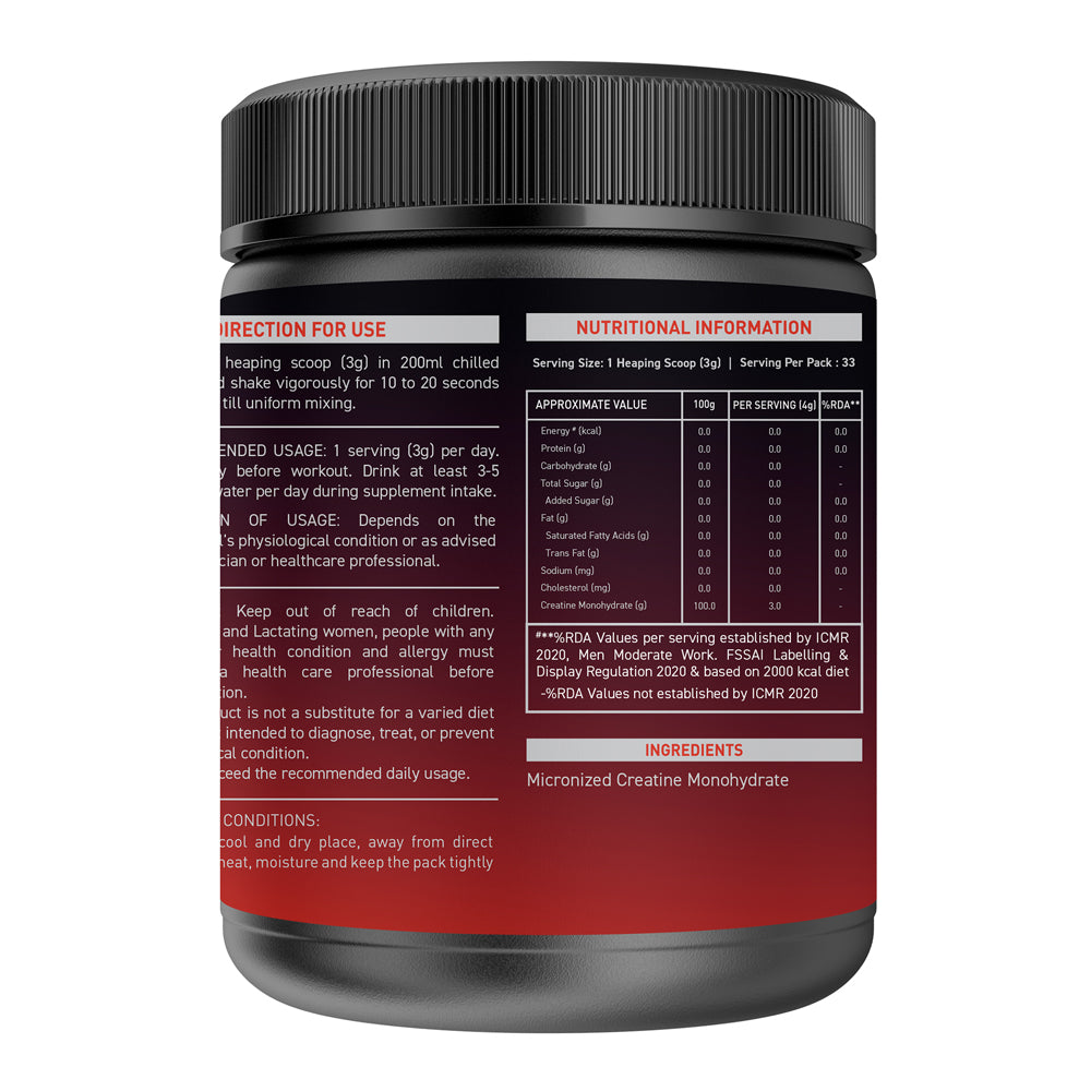 Nakpro Micronized Creatine Monohydrate | Maintenance and Support muscle | Trustified Certified
