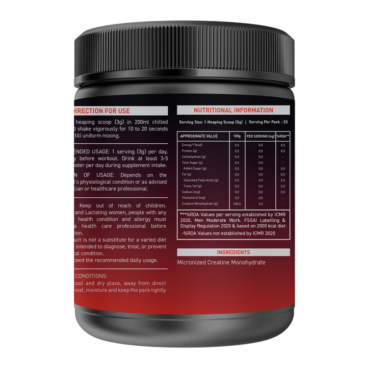 Nakpro Micronized Creatine Monohydrate | Maintenance and Support muscle | Trustified Certified