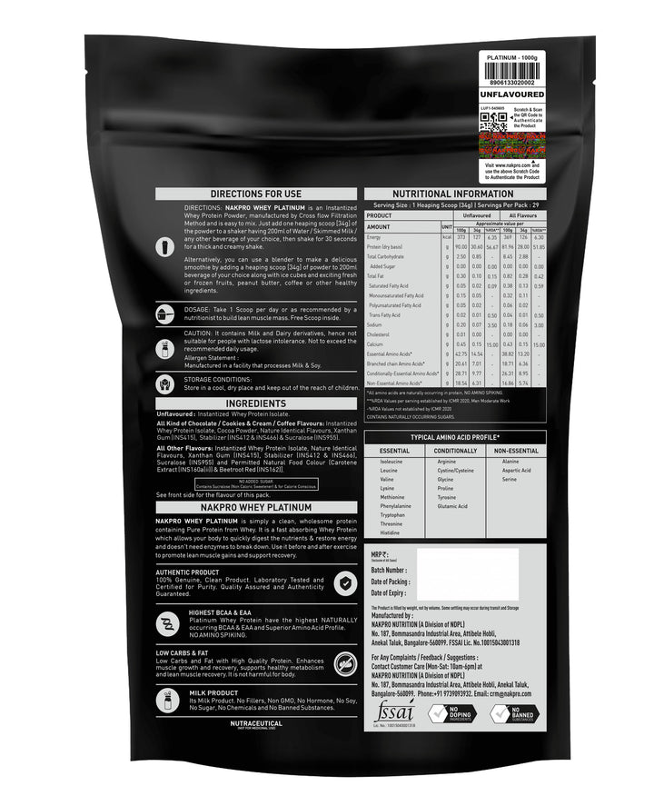 Raw Platinum Whey Protein Isolate