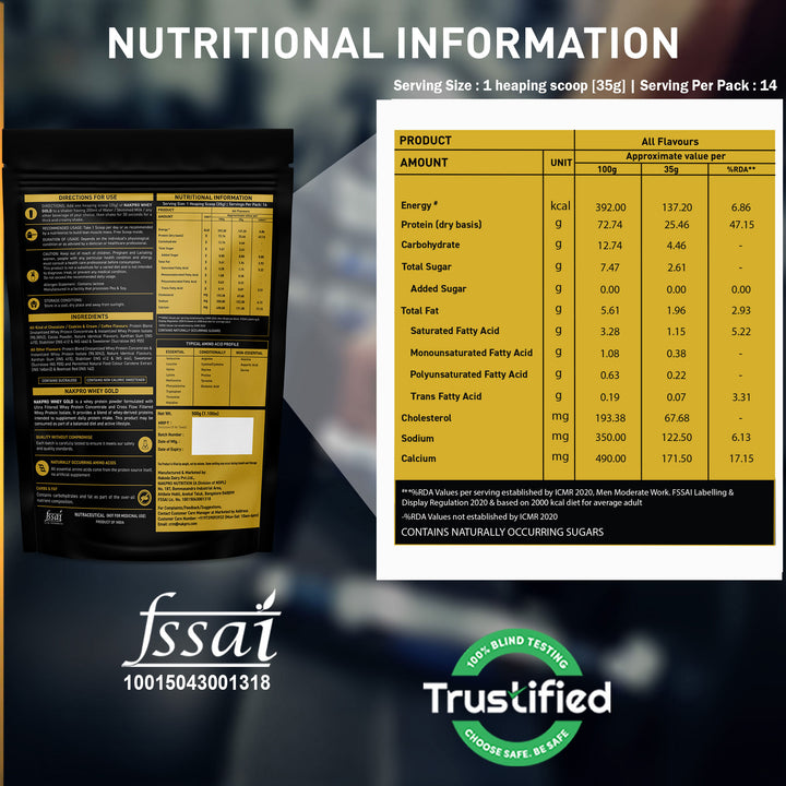 Nakpro Whey Gold Whey Protein Blend | 73g Protein | Whey Isolate & Concentrate Blend