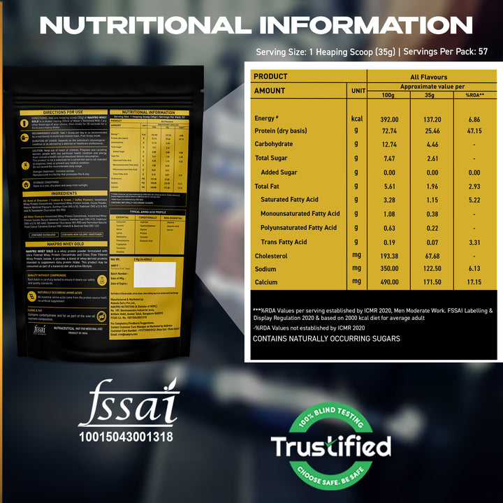 Nakpro Whey Gold Whey Protein Blend | 73g Protein | Whey Isolate & Concentrate Blend