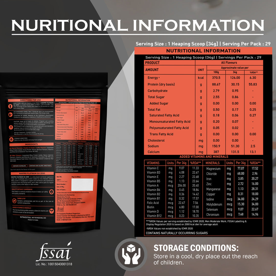 Nakpro Platinum ISO Zero Whey Protein Isolate | 89g Protein
