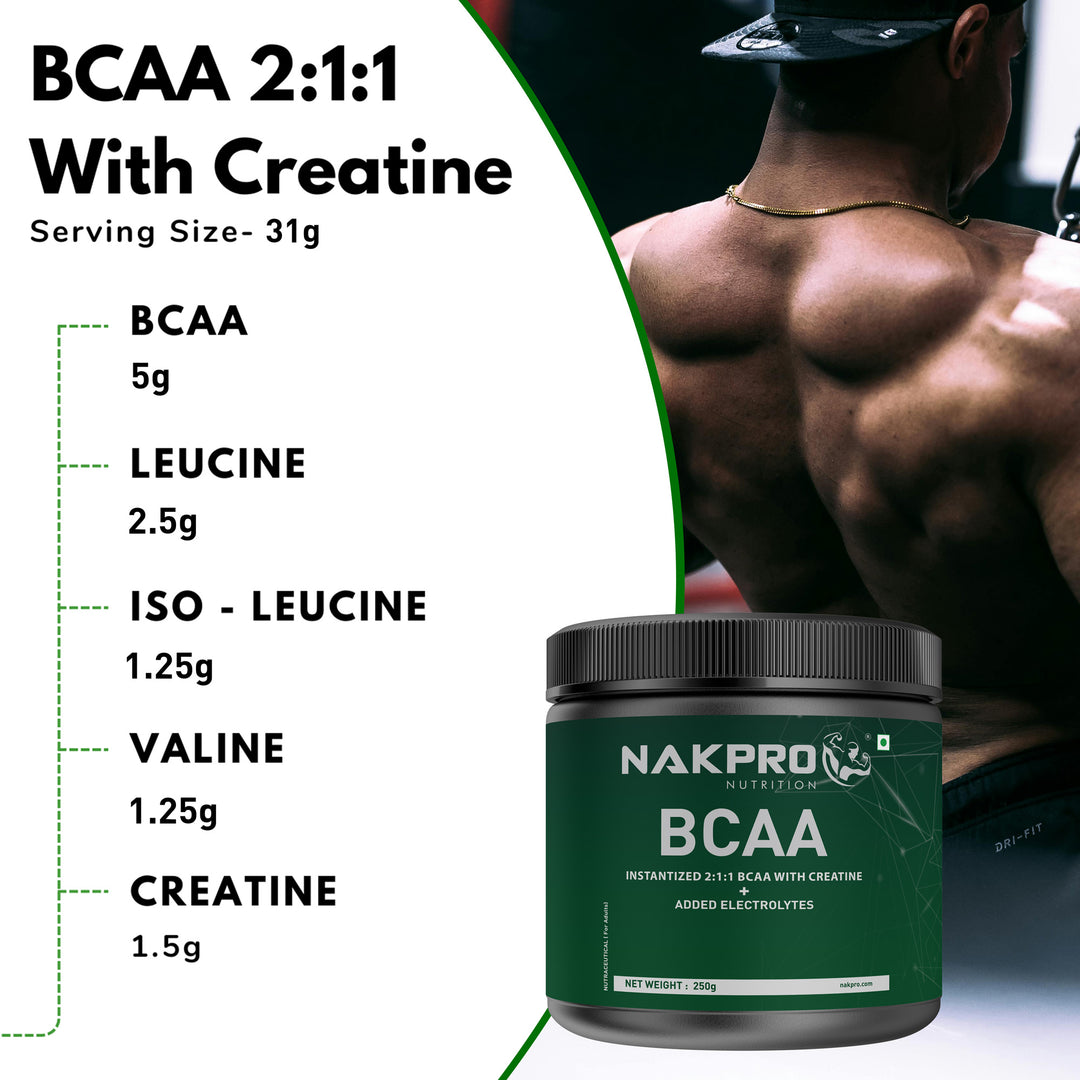 Nakpro BCAA Powder | Amino Acid | Supports workout performance