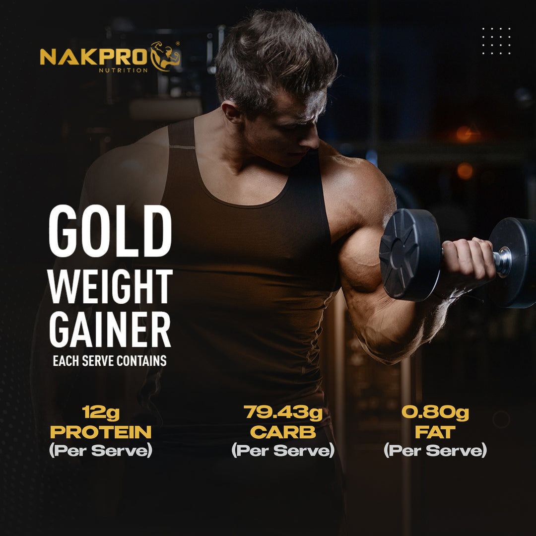 Nakpro Gold Weight Gainer | 79g Carbs | Added Vitamins & Minerals