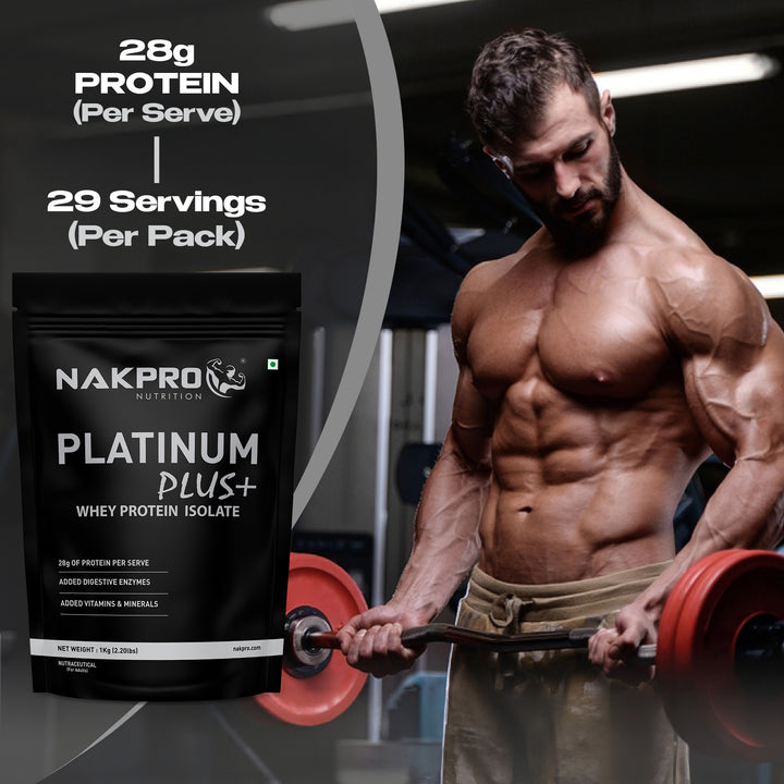 Nakpro Platinum Plus+ Whey Protein Isolate | 82g Protein | Added Digestive Enzymes, Vitamins & Minerals