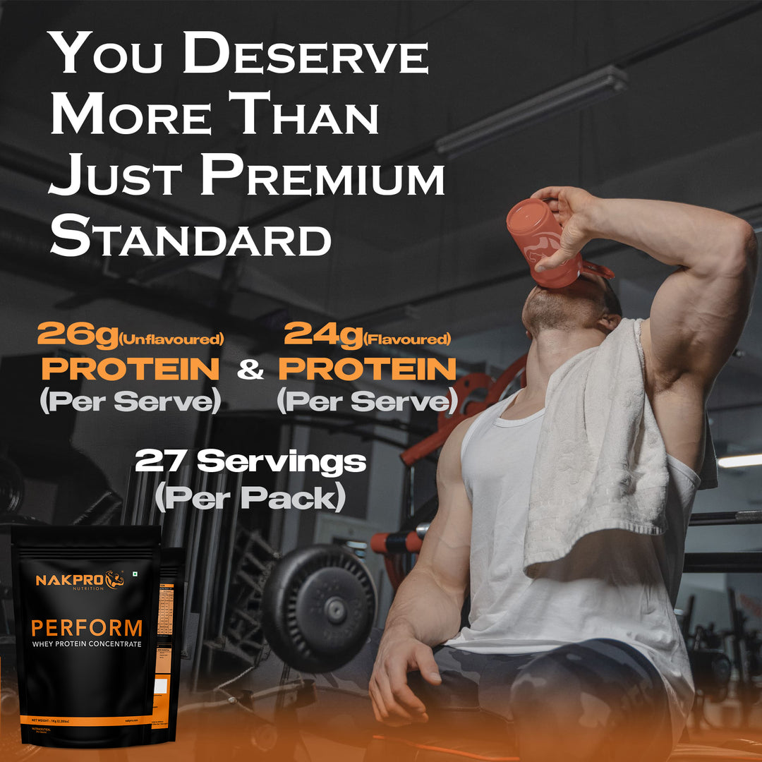 Nakpro Perform Whey Protein Concentrate | 65g Protein | Trustified Certified