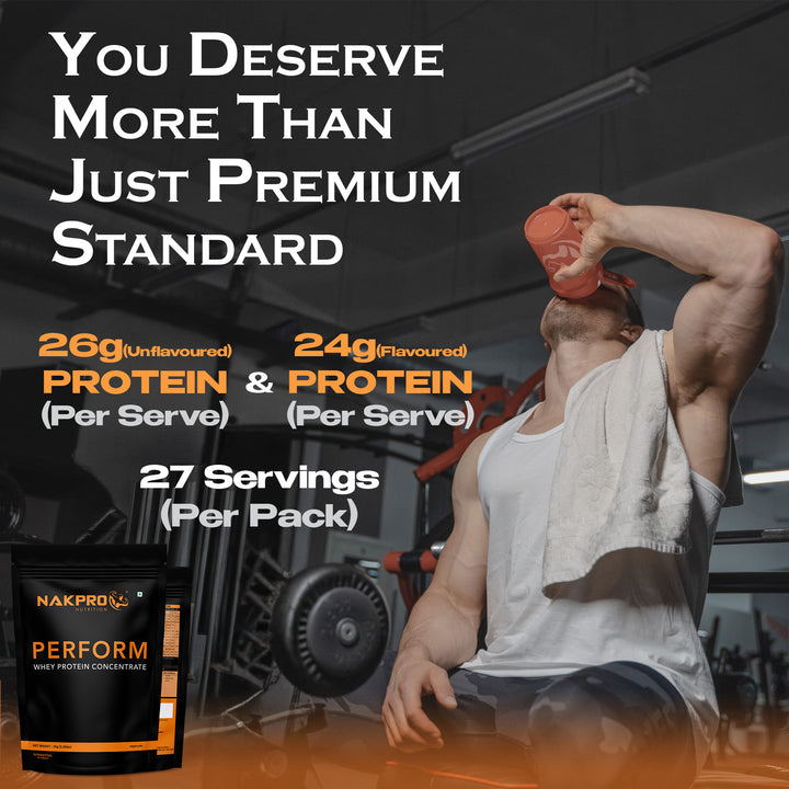 Nakpro Perform Whey Protein Concentrate | 65g Protein | Trustified Certified
