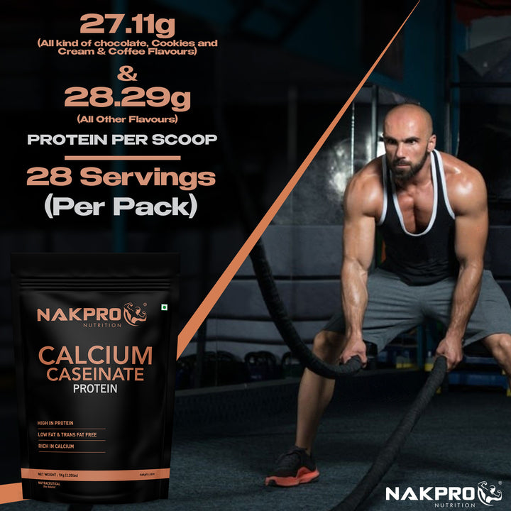 Nakpro Calcium Caseinate Protein Powder | 81g Protein | Slow Release Protein | High Calcium