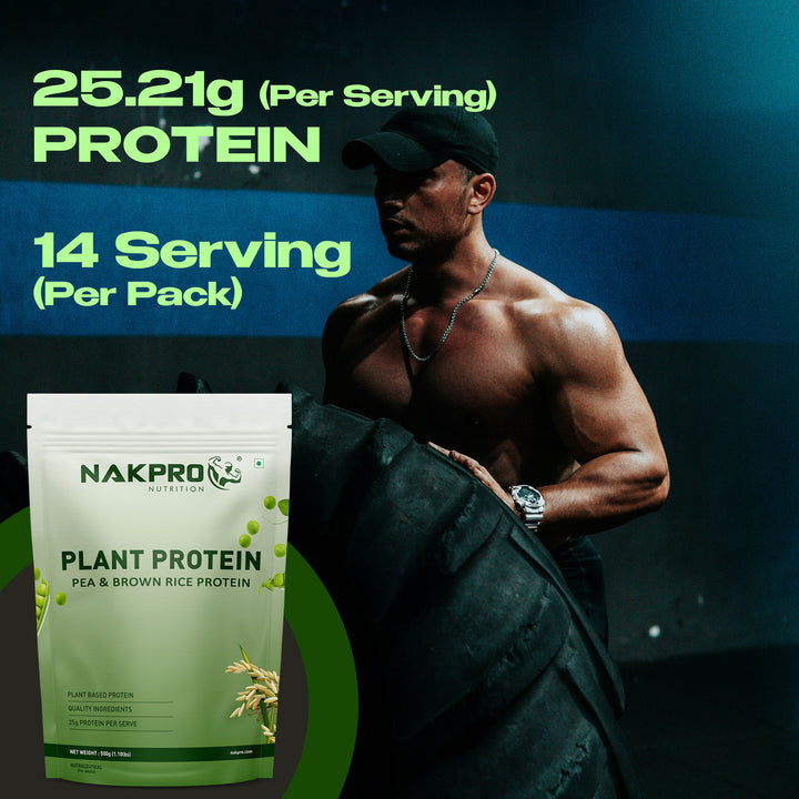 Nakpro Plant Protein Powder | 70g Protein | Pea & Brown Rice Protein Blend | Trustified Certified