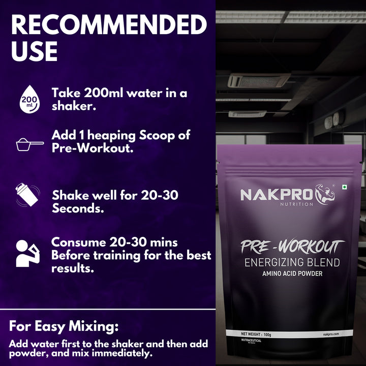 Nakpro Pre-Workout Supplement | Supports Energy, Focus & Performance