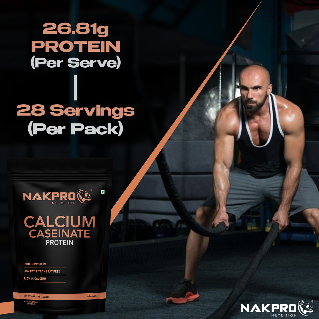 Nakpro Calcium Caseinate Protein Powder | 81g Protein | Slow Release Protein | High Calcium