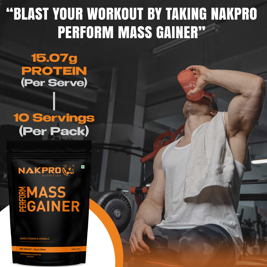 Nakpro Perform Mass Gainer | Protein Mass Gainer | 76g Carbs