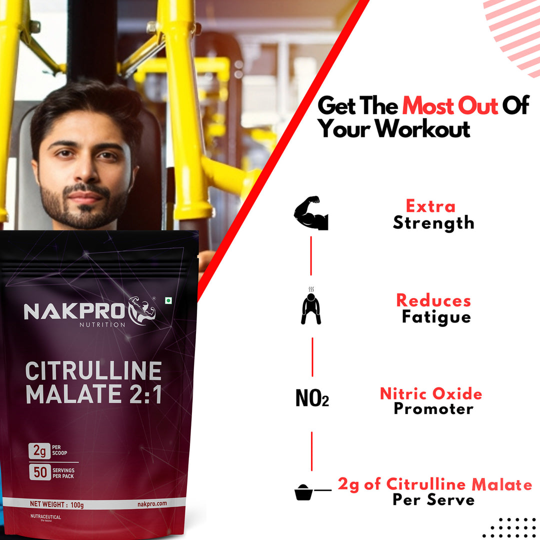 Nakpro Citrulline Malate | Amino Acid Supplement | Exercise Performance Support