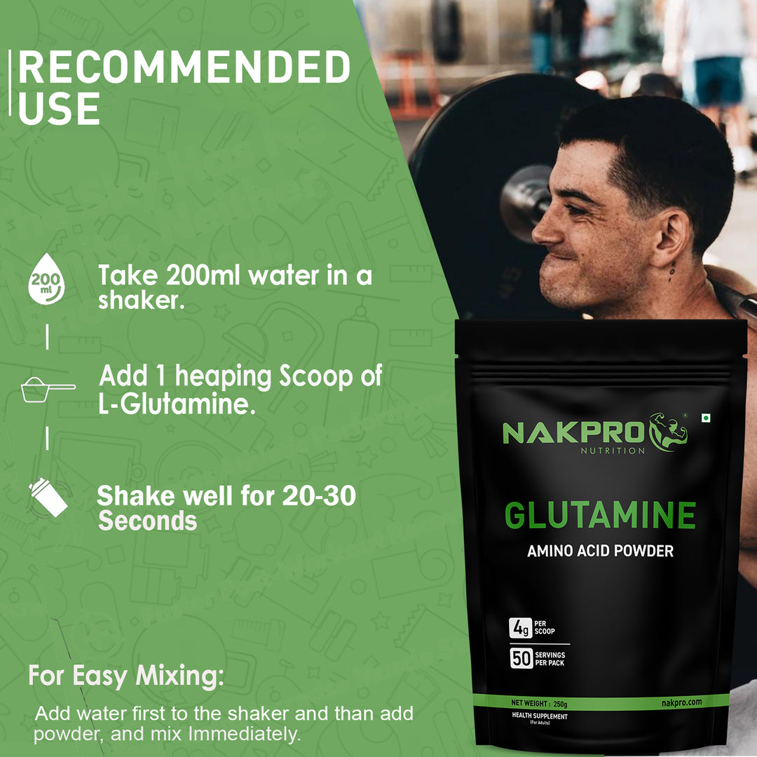 Nakpro L-Glutamine | Amino Acid for Muscle Recovery & Growth