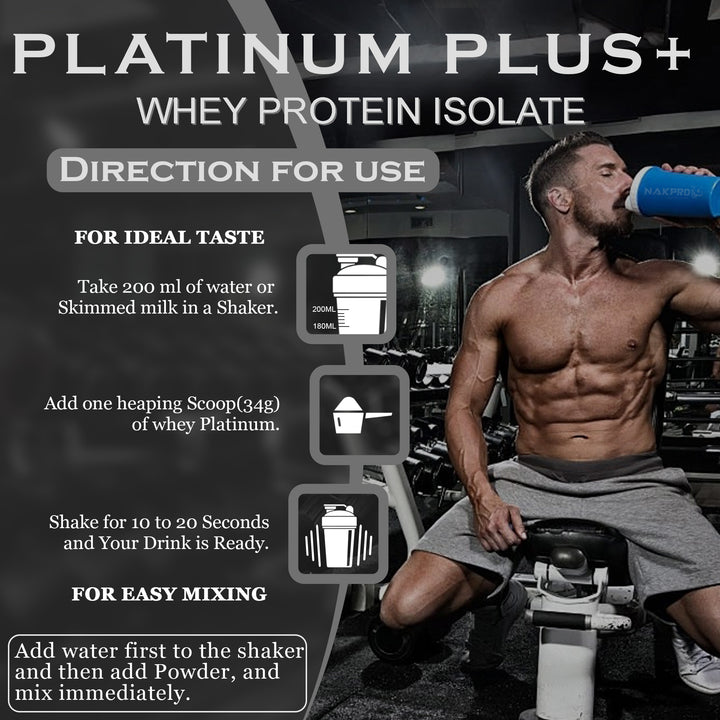 Nakpro Platinum Plus+ Whey Protein Isolate | 82g Protein | Added Digestive Enzymes, Vitamins & Minerals