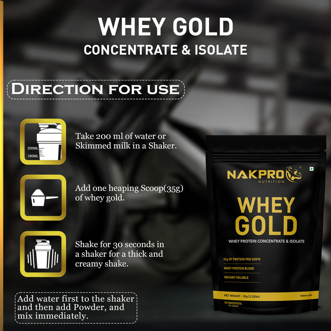 Nakpro Whey Gold Whey Protein Blend | 73g Protein | Whey Isolate & Concentrate Blend
