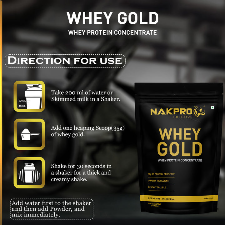Nakpro Whey Gold Protein Concentrate | 80g Protein | Clean Unflavored Whey Protein | Trustified Certified