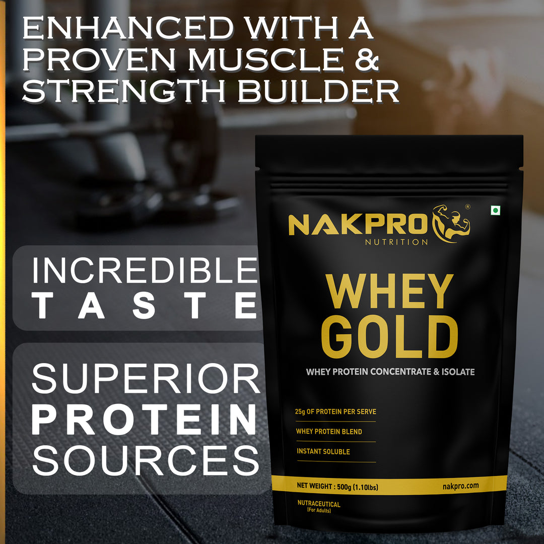 Nakpro Whey Gold Whey Protein Blend | 73g Protein | Whey Isolate & Concentrate Blend
