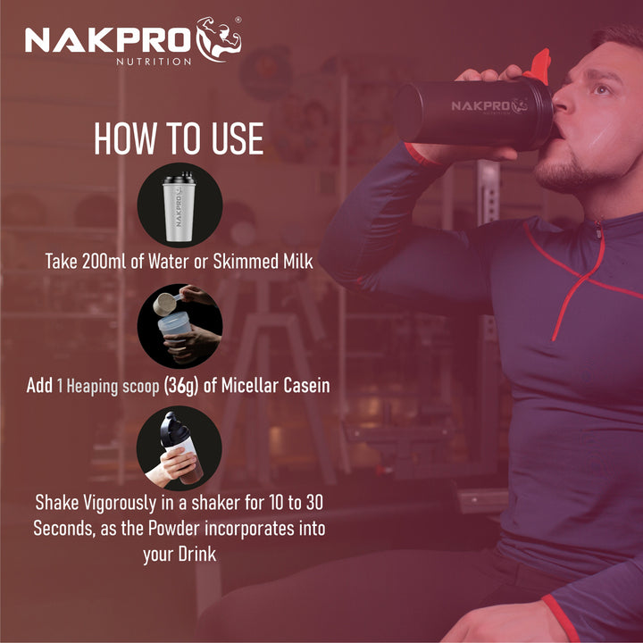 Nakpro Micellar Casein Protein Powder | 80g Protein | Slow Release Protein