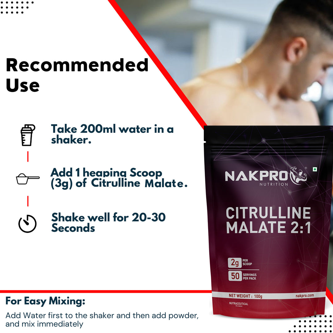 Nakpro Citrulline Malate | Amino Acid Supplement | Exercise Performance Support