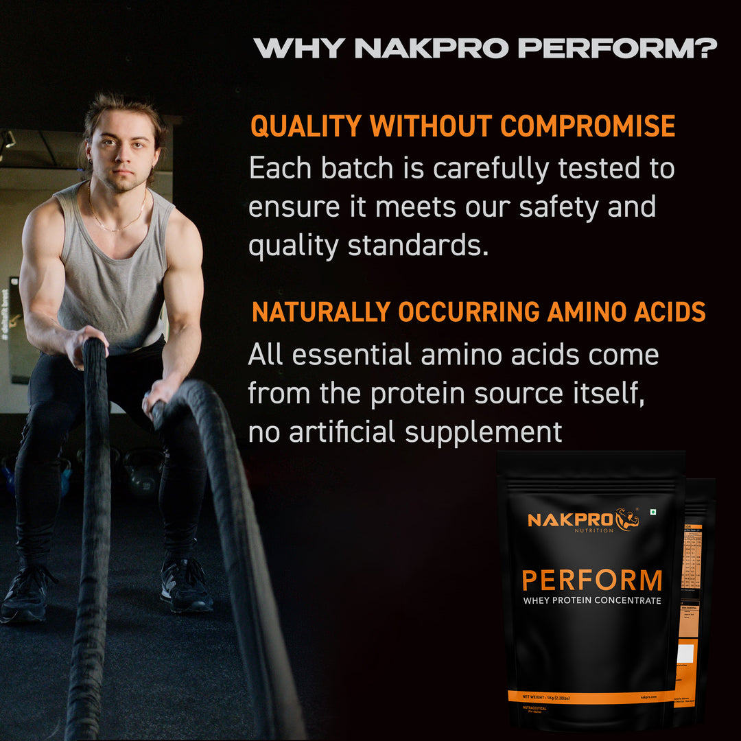 Nakpro Perform Whey Protein Concentrate | 65g Protein | Trustified Certified