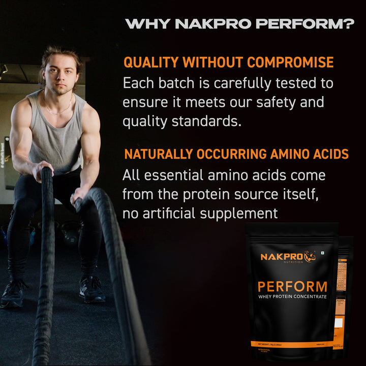 Nakpro Perform Whey Protein Concentrate | 65g Protein | Trustified Certified