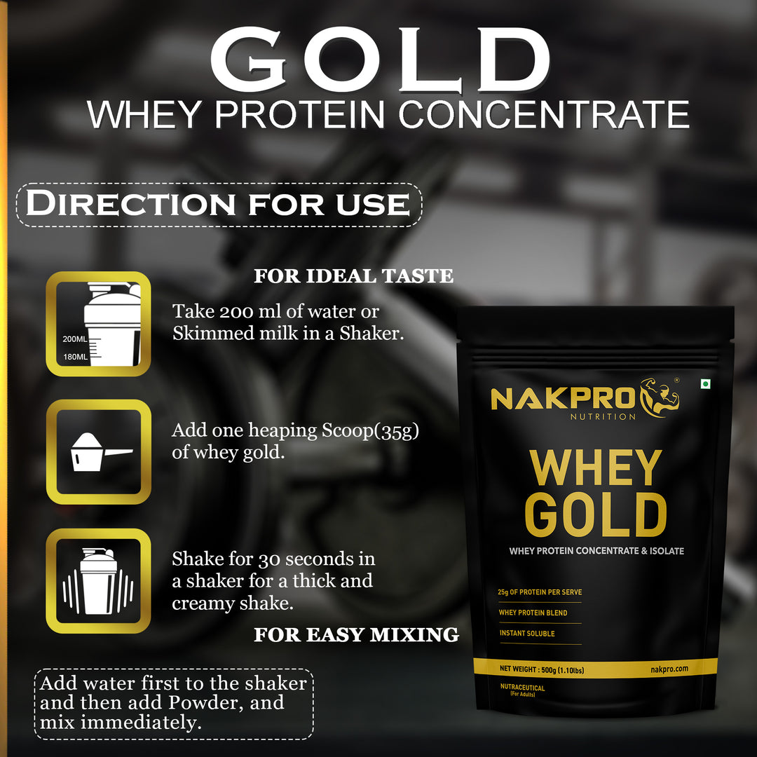 Nakpro Whey Gold Whey Protein Blend | 73g Protein | Whey Isolate & Concentrate Blend