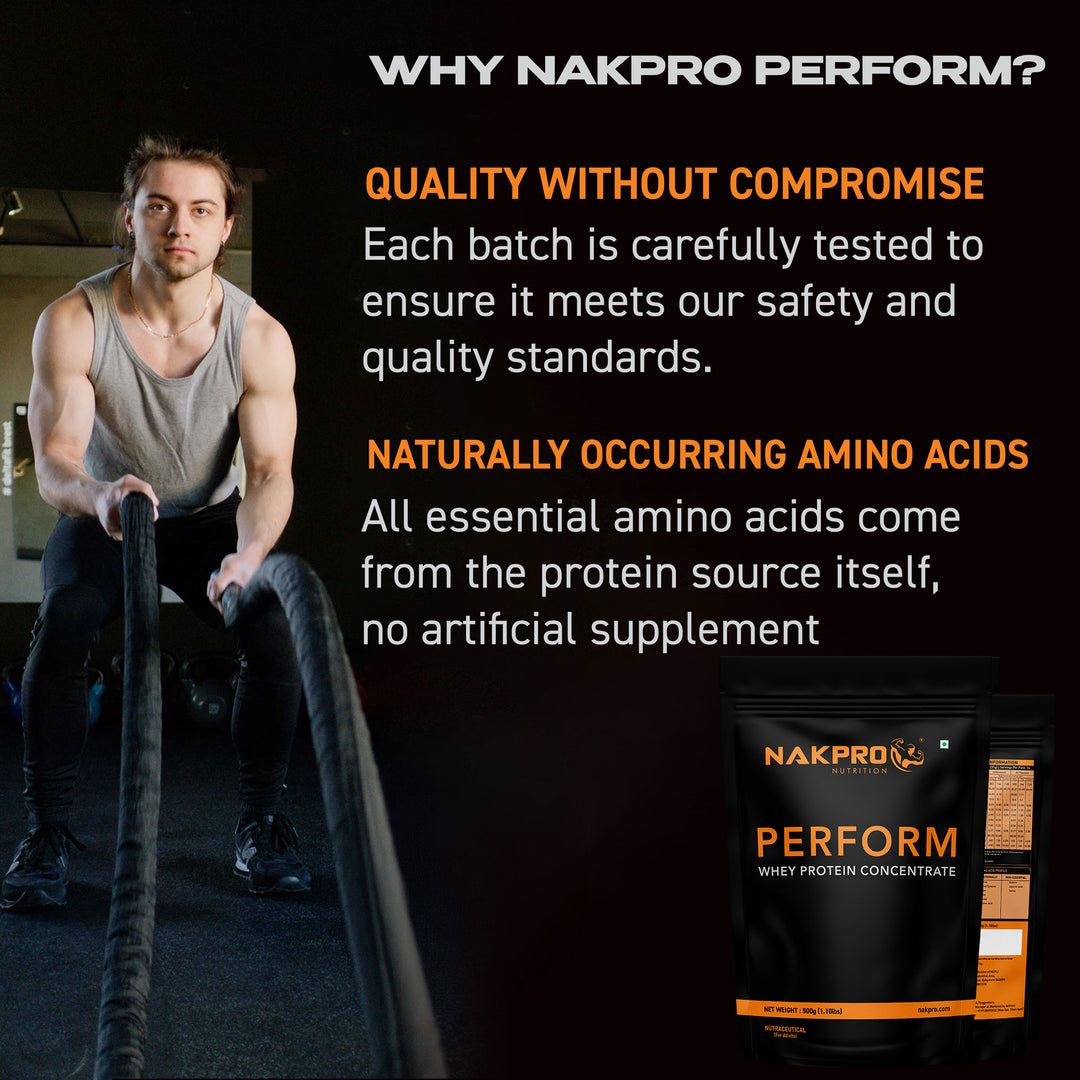 Nakpro Perform Whey Protein Concentrate | 65g Protein | Trustified Certified