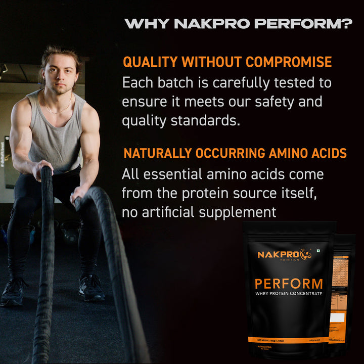 Nakpro Perform Whey Protein Concentrate | 65g Protein | Trustified Certified