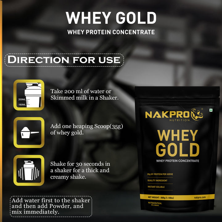 Nakpro Whey Gold Protein Concentrate | 80g Protein | Clean Unflavored Whey Protein | Trustified Certified