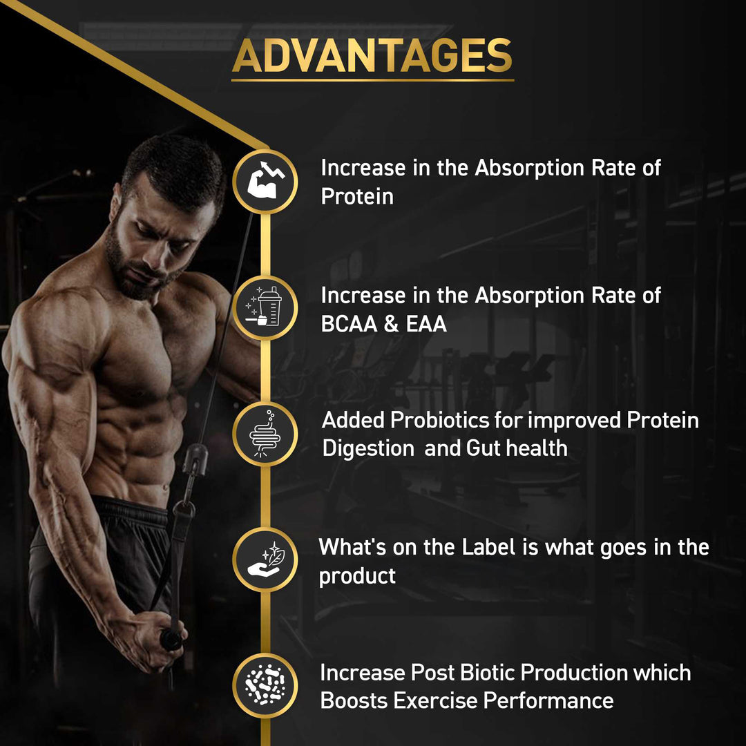 Nakpro Wheyzyme Absorption Whey Protein (Isolate & Concentrate) | 73g Protein | Added Probiotics | Trustified Certified